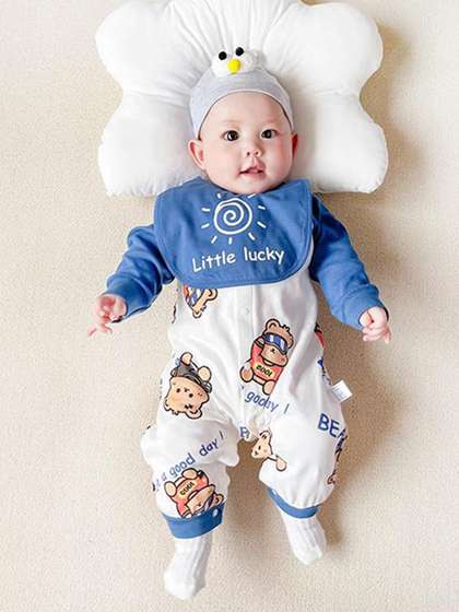 StyleCast Infant Boys
                    Blue Graphic Printed Pure Cotton Romper