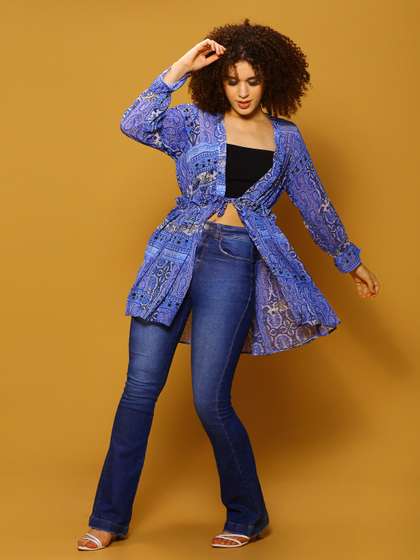 Sera Ethnic Printed
                        Gathers Open Front Shrug