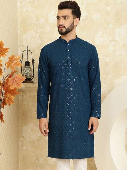 SOJANYA Sequinned Pure Cotton Kurta