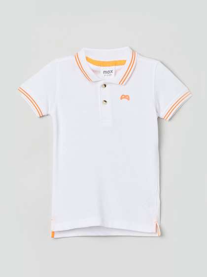 max Boys Short Sleeves Polo Collar Cotton Applique T-shirt