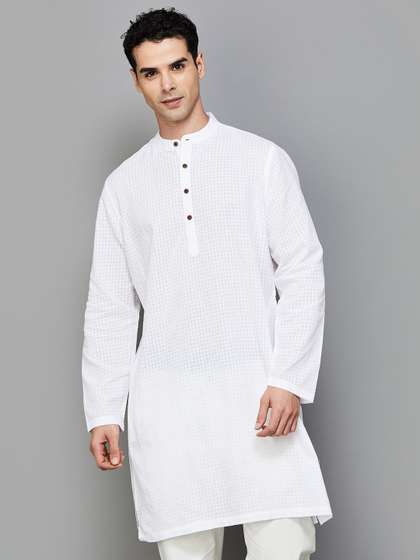 Melange by Lifestyle Woven Designed Cotton Kurta