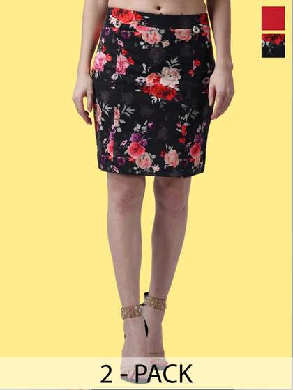 Popwings Pack Of 2 Printed Skirts