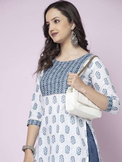 SHIONS Ethnic Motifs Printed Pure Cotton Kurti