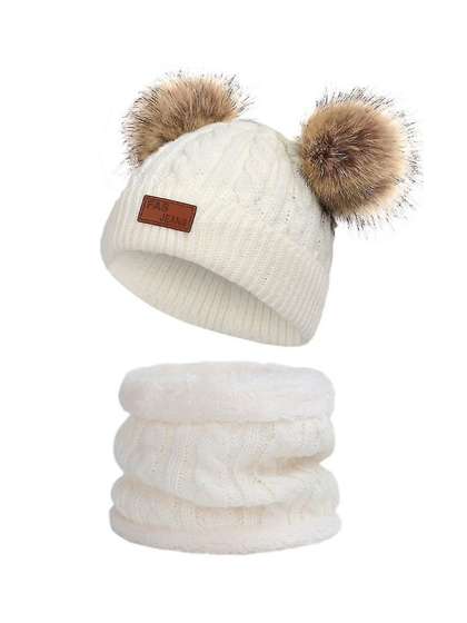 EL REGALO Kids Self
                      Design Woollen Beanie With Neck Warmer