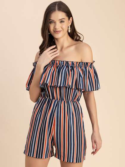 Moomaya Off-Shoulder
                        Printed Jumpsuit