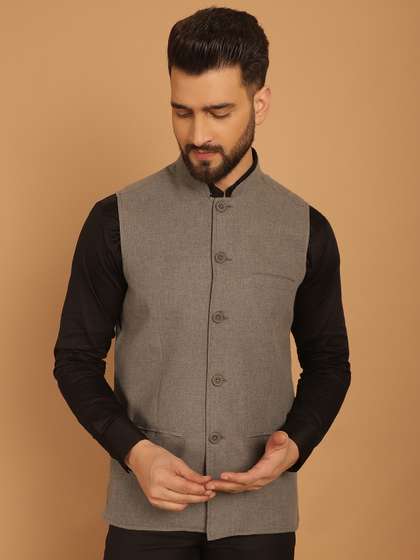 even Mandarin Collar Nehru Jacket