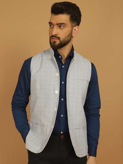 even Mandarin Collar Nehru Jacket