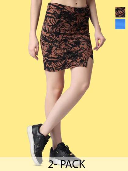 Popwings Pack Of 2 Printed Mini Skirts