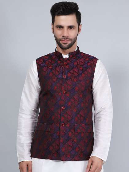 Wintage Printed Woven Nehru Jacket