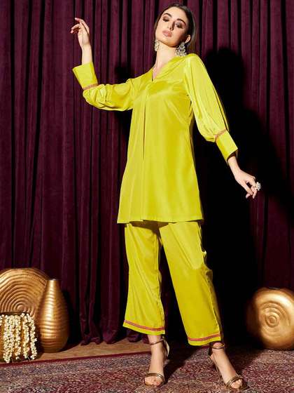 indo street Straight Kurta with Trousers
