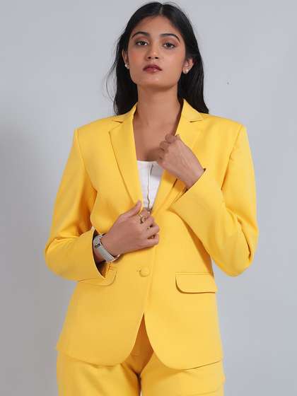 Talethread Notched
                        Lapel Collar Cotton Single Breasted Blazer