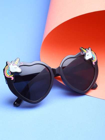Stoln Girls Black Heart
                    Shaped Unicorn UV Protected Sunglasses