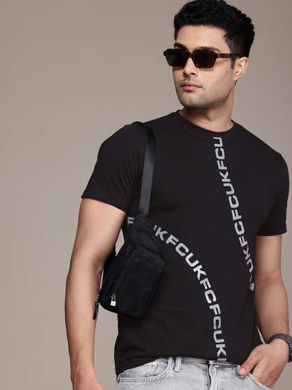 FCUK Brand Logo Printed Pure Cotton T-shirt