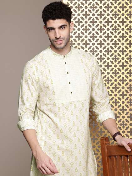 House of Pataudi Ethnic Motifs Printed Pure Cotton Jashn Kurta