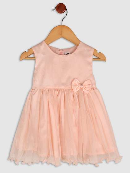 BAESD Girls Round Neck
                    Satin Fit & Flare Dress