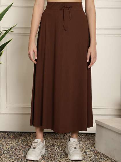 NEUDIS Ribbed Flared Midi Skirts