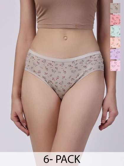 Floret Pack Of 6
                        Assorted Floral Printed Anti-Microbial Briefs