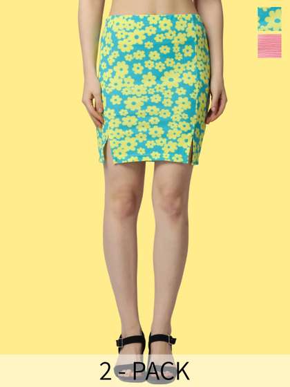 Popwings Pack Of 2 Printed Skirts