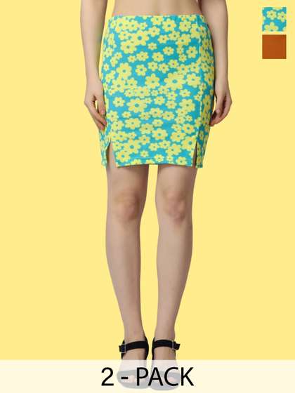 Popwings Pack Of 2 Printed Skirts
