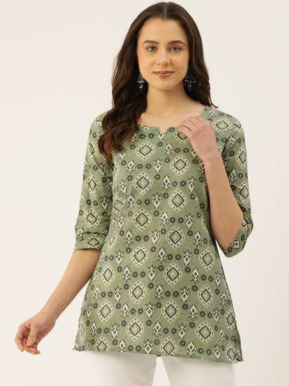 FERANOID Ethnic
                        Motifs Printed Pure Cotton Kurti