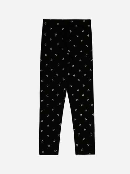 Bodycare Girls Heart
                    Shape Printed Cotton Ankle Length Leggings