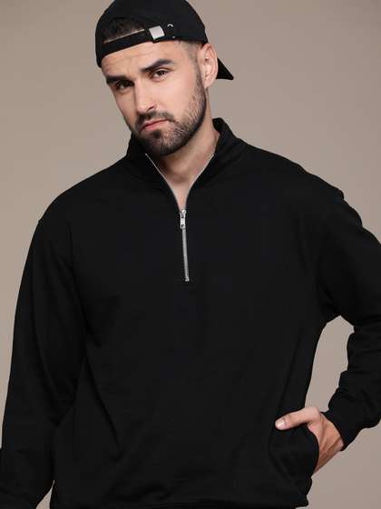 Roadster Men Solid
                        Half Zipper Sweatshirt