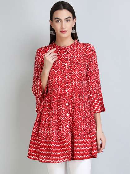 MALANDRO Floral Printed A-Line Kurti