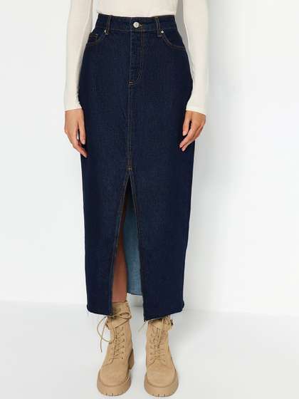 Trendyol Straight Midi Cotton Skirts