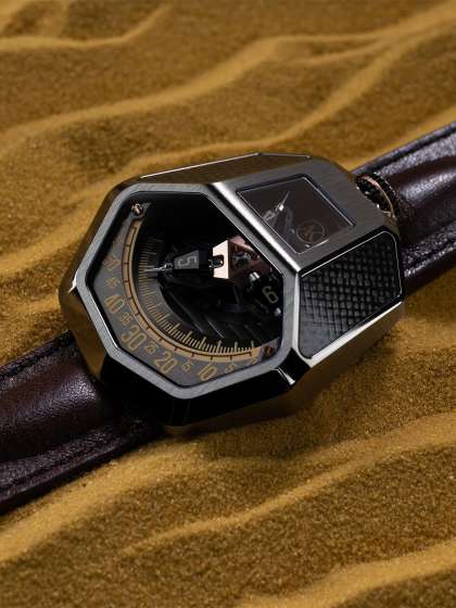 Atowak Men Printed Dial & Leather Straps Automatic Motion Powered Analogue Watch C1-S225