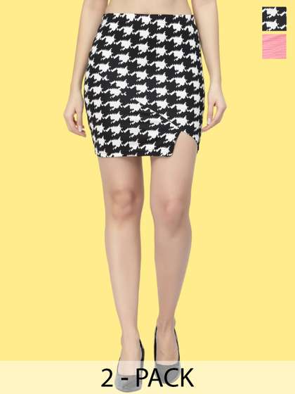 Popwings Pack Of 2 Pencil Mini Skirts