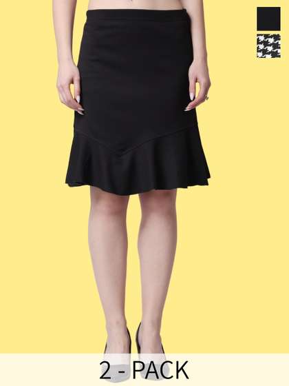 Popwings Pack Of 2 Printed Mini Skirts