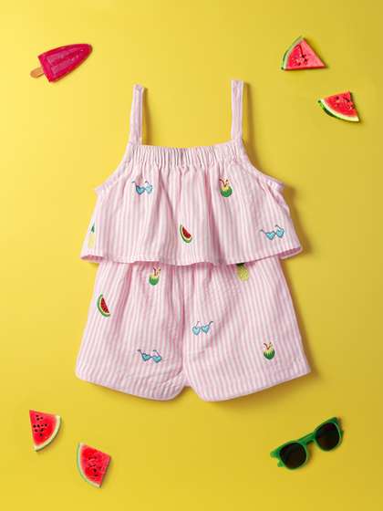 Nauti Nati Girls
                    Embroidered Playsuit