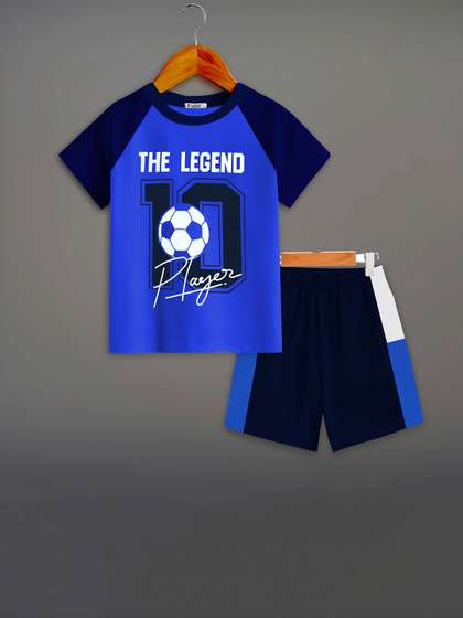 BAESD Kids Printed
                      Pure Cotton T-shirt with Shorts