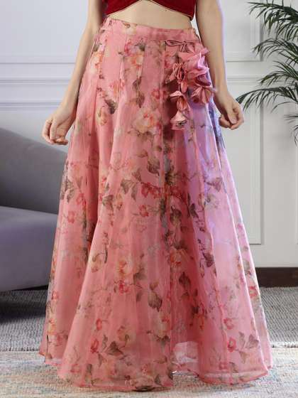 NEUDIS Printed Flared Maxi Skirt