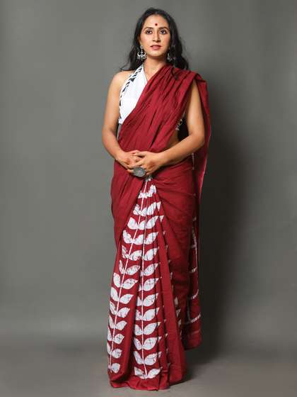JAIPURI BLOCK PRINT Pure Cotton Block Print Saree
