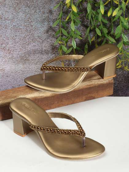 DressBerry
                        Embellished Open Toe Block Heels