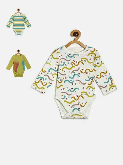 MINI KLUB Infant Boys
                      Pack Of 3 Printed Pure Cotton Bodysuit