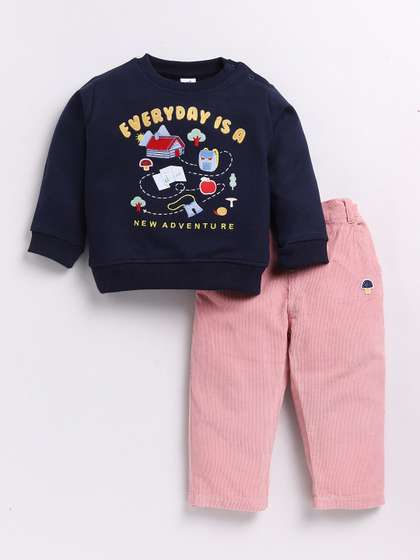 Dollar Kid Super Soft
                    Printed Long Sleeves T Shirt With Corduroy Pant Set
