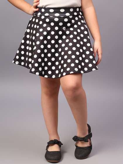 BAESD Girls Polka Dots
                    Printed Flared Knee Length Flared Skirt With Shorts