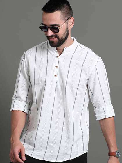 HERE&NOW Striped
                        Cotton Short Kurta