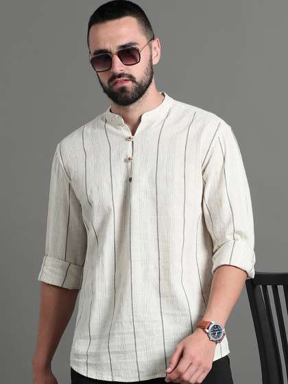 HERE&NOW Striped Cotton Kurta