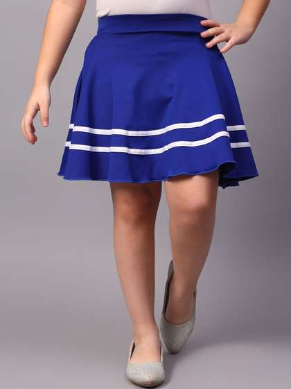 BAESD Girls Striped
                      Flared Skirt With Attached Shorts