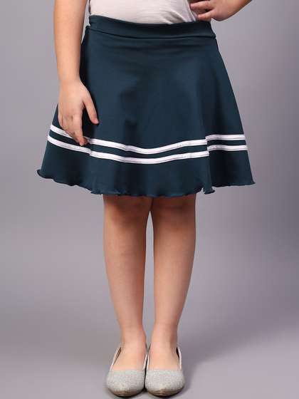 BAESD Girls Striped
                      Flared Skirt With Attached Shorts