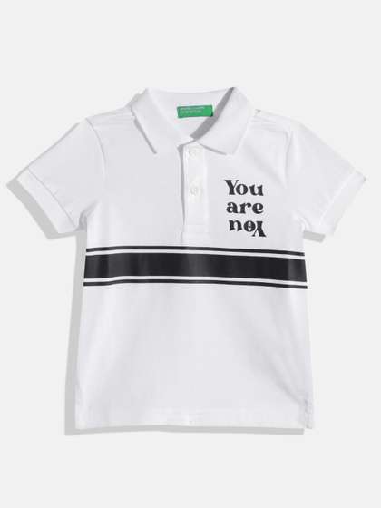 United Colors of Benetton Boys Striped Polo Collar T-shirt