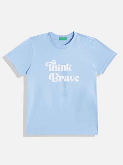United Colors of Benetton Boys Typography Printed Round-Neck Regular Fit T-shirt