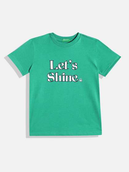 United Colors of Benetton Boys Typography Printed Round-Neck Regular Fit T-shirt