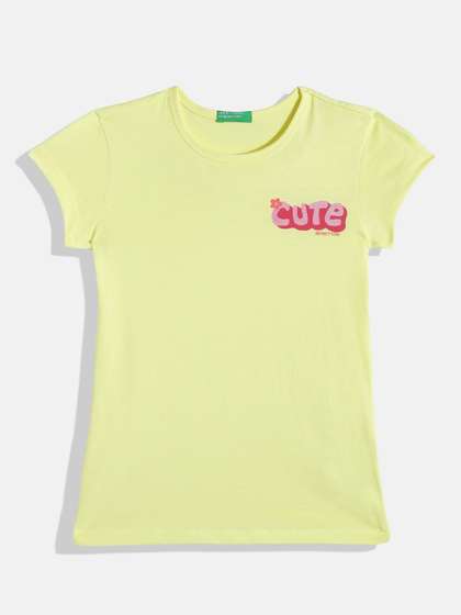 United Colors of
                      Benetton Girls Round Neck Printed T-shirt