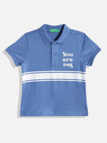United Colors of Benetton Boys Striped Polo Collar T-shirt