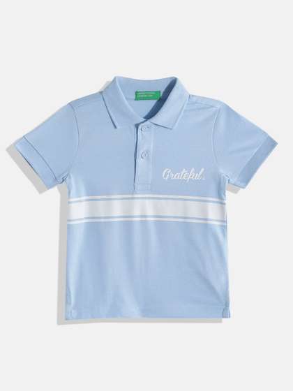 United Colors of Benetton Boys Striped Polo Collar T-shirt