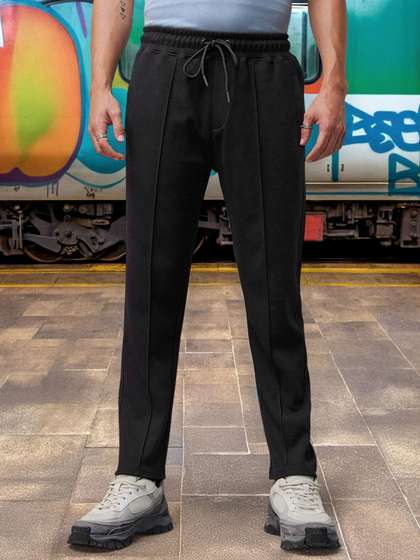 Bewakoof Men Black Track Pants